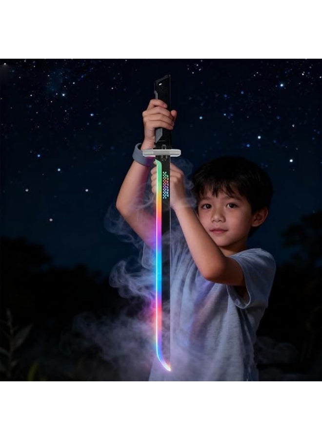 رذاذ ملون متوهج آمن للعب الأدوار سيف ضوئي سيف شرارة سيف أطفال مضيء مع تأثير وميض دخان - Image 2